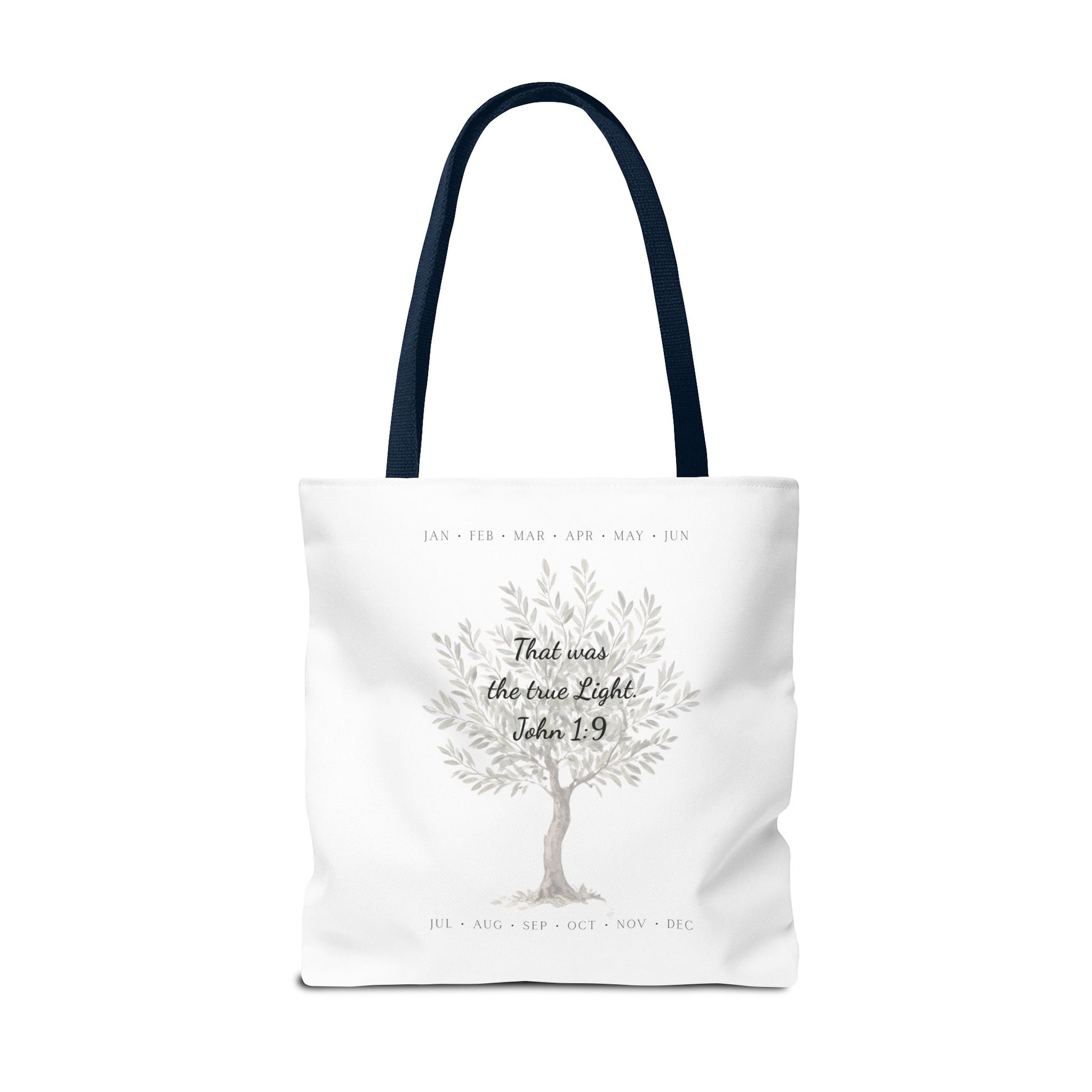 Nativity Tote Bag Year Round — (White Color) "Celebrate Good News All Year" Nativity Tote