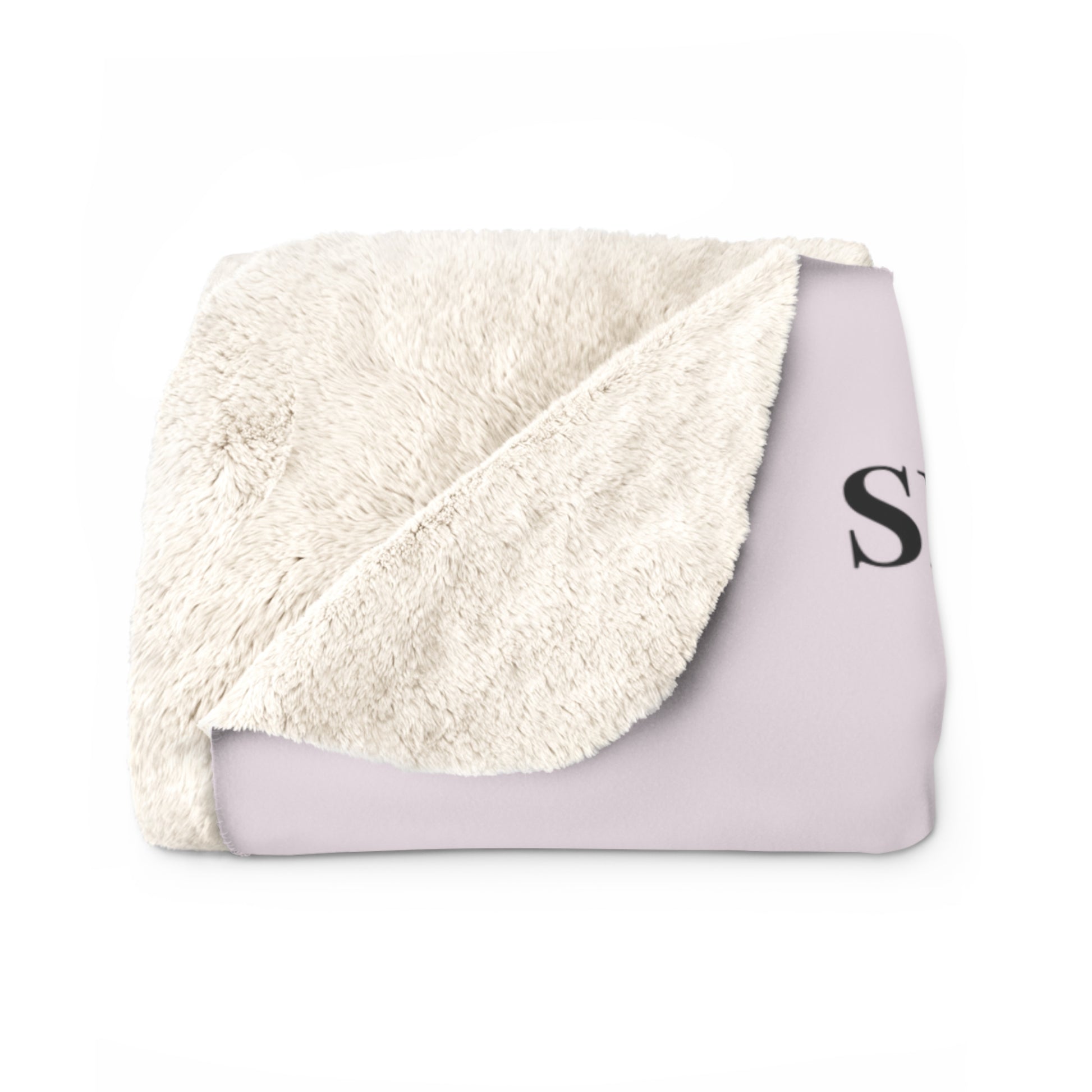 Slow-Living Corner Sherpa Fleece Blanket — Mauve Cozy Spiritual Sanctuary Throw with Scripture