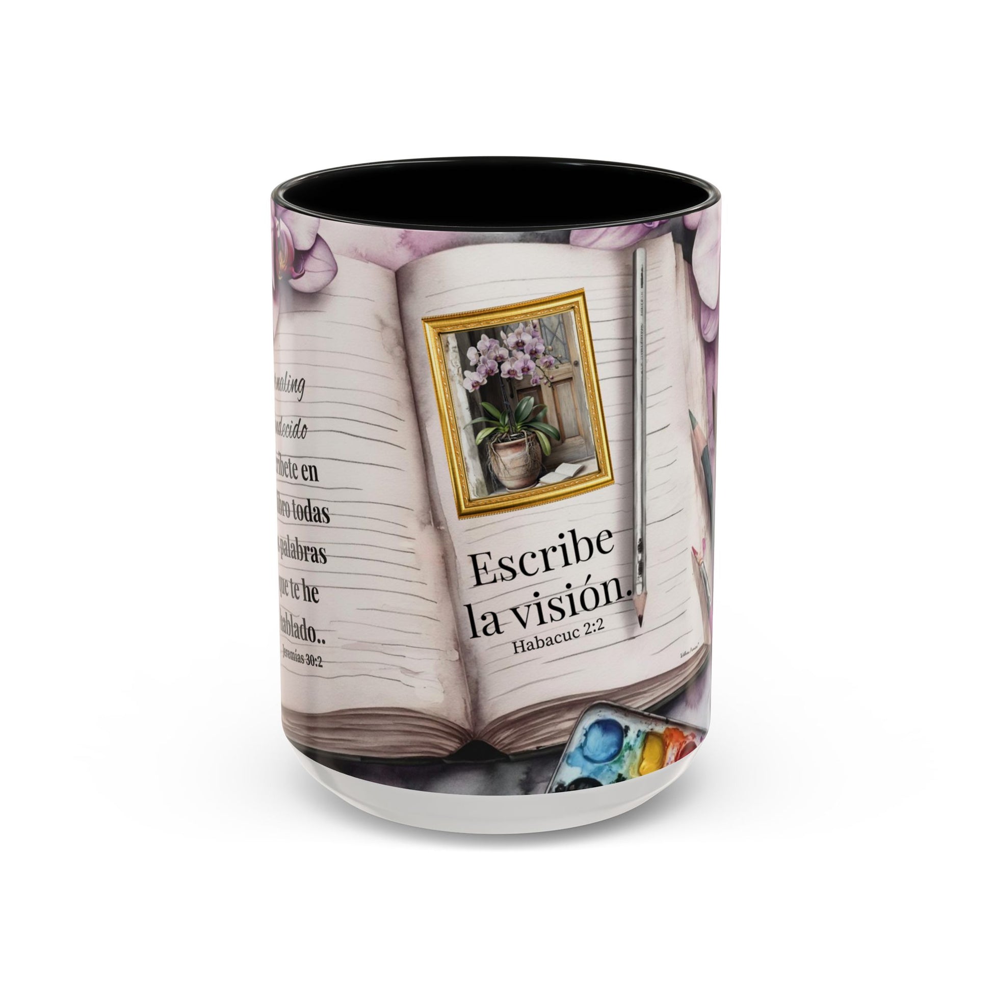 "Escribe la visión" Coffee Mug —Faith & Orchid Journaler Lovers Gift (11/15oz)