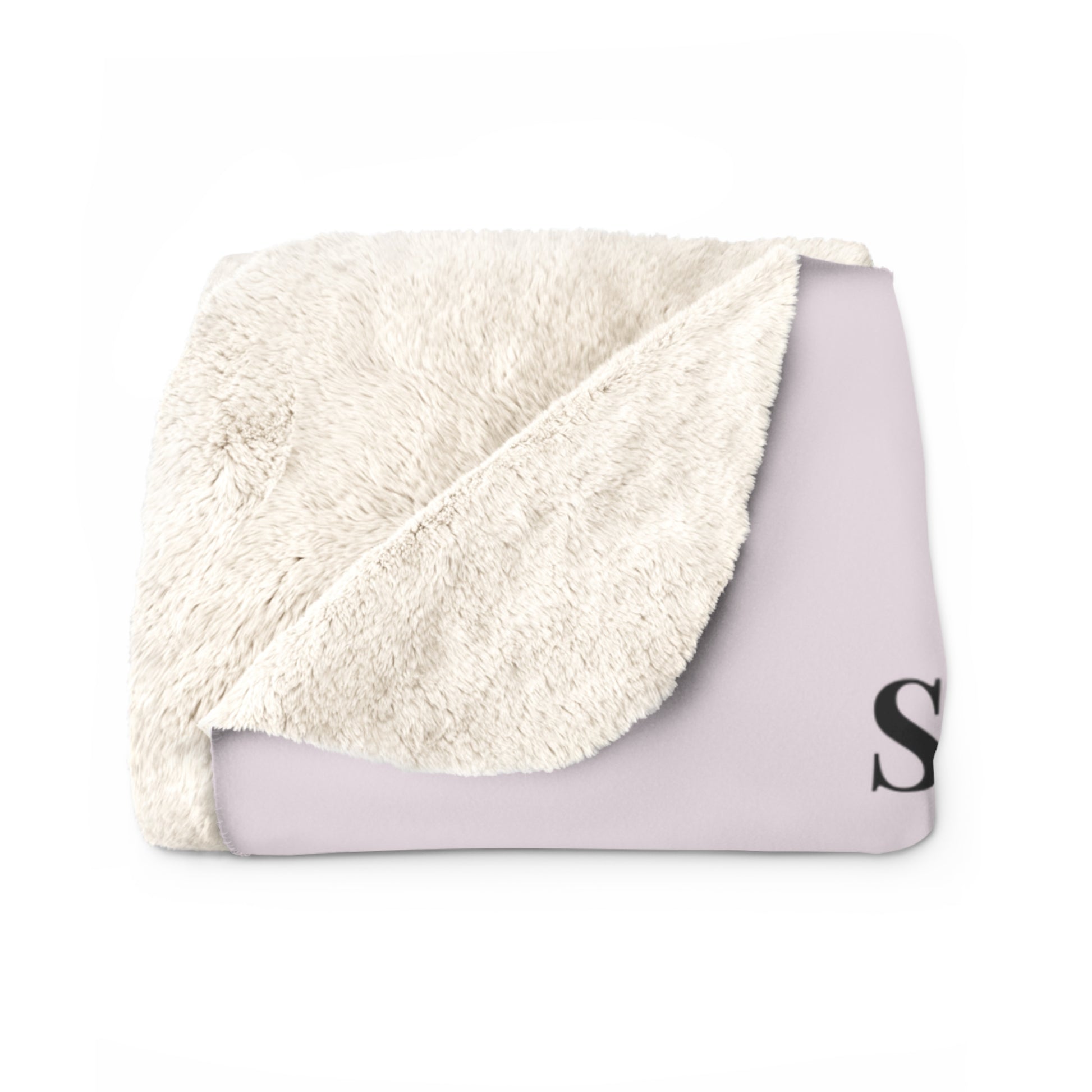 Slow-Living Corner Sherpa Fleece Blanket — Mauve Cozy Spiritual Sanctuary Throw with Scripture