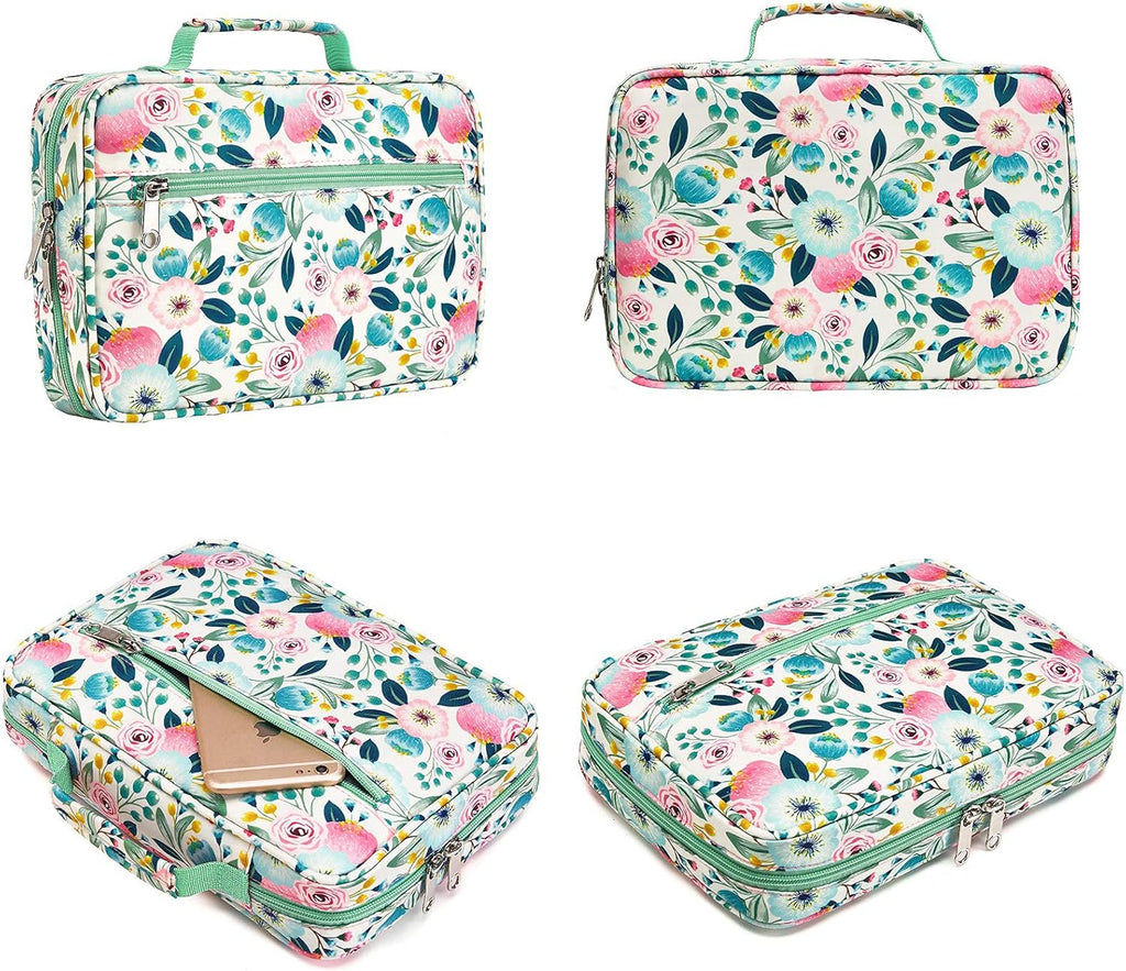 Bible Cover Case for Women Girls Ladies Scripture Bag Lds Teens Book Protective Carrying Carrier with Pockets Large Medium Standard Size Catholic Church Religious Journaling Organizer Mothers Mom Gift