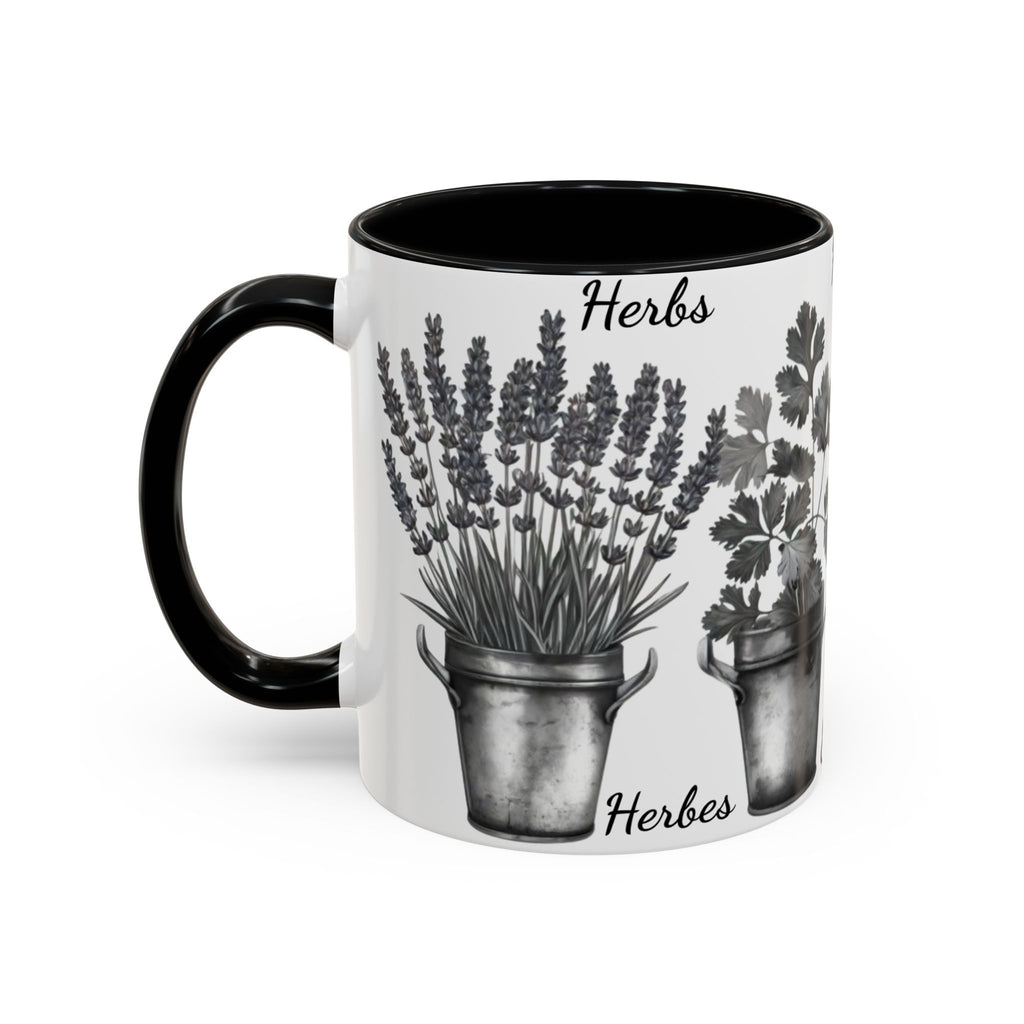 Herb Garden Accent Coffee Mug (Black & White Design) - Green Handle, Botanical Print, Perfect Gift for Plant Lovers, Housewarming, Kitchen Decor, Mother's [...]