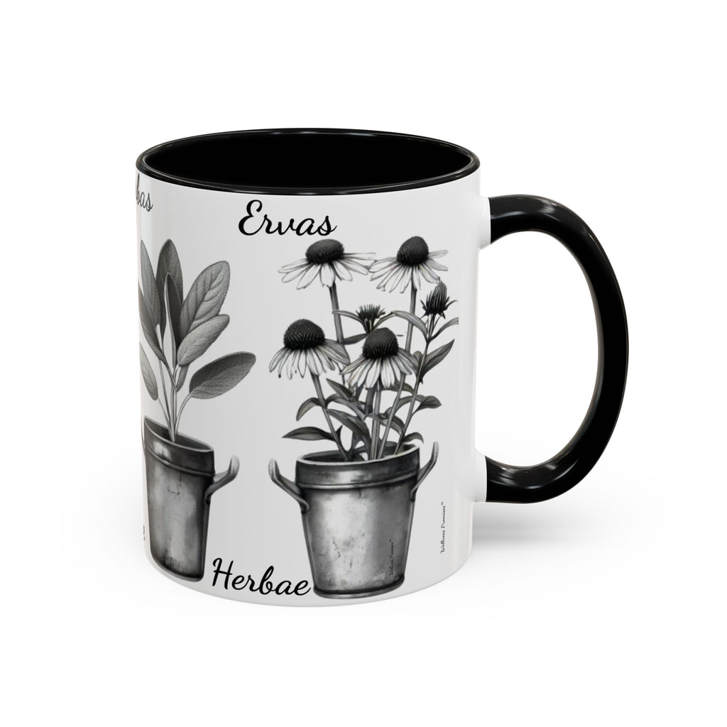 Herb Garden Accent Coffee Mug (Black & White Design) - Green Handle, Botanical Print, Perfect Gift for Plant Lovers, Housewarming, Kitchen Decor, Mother's [...]