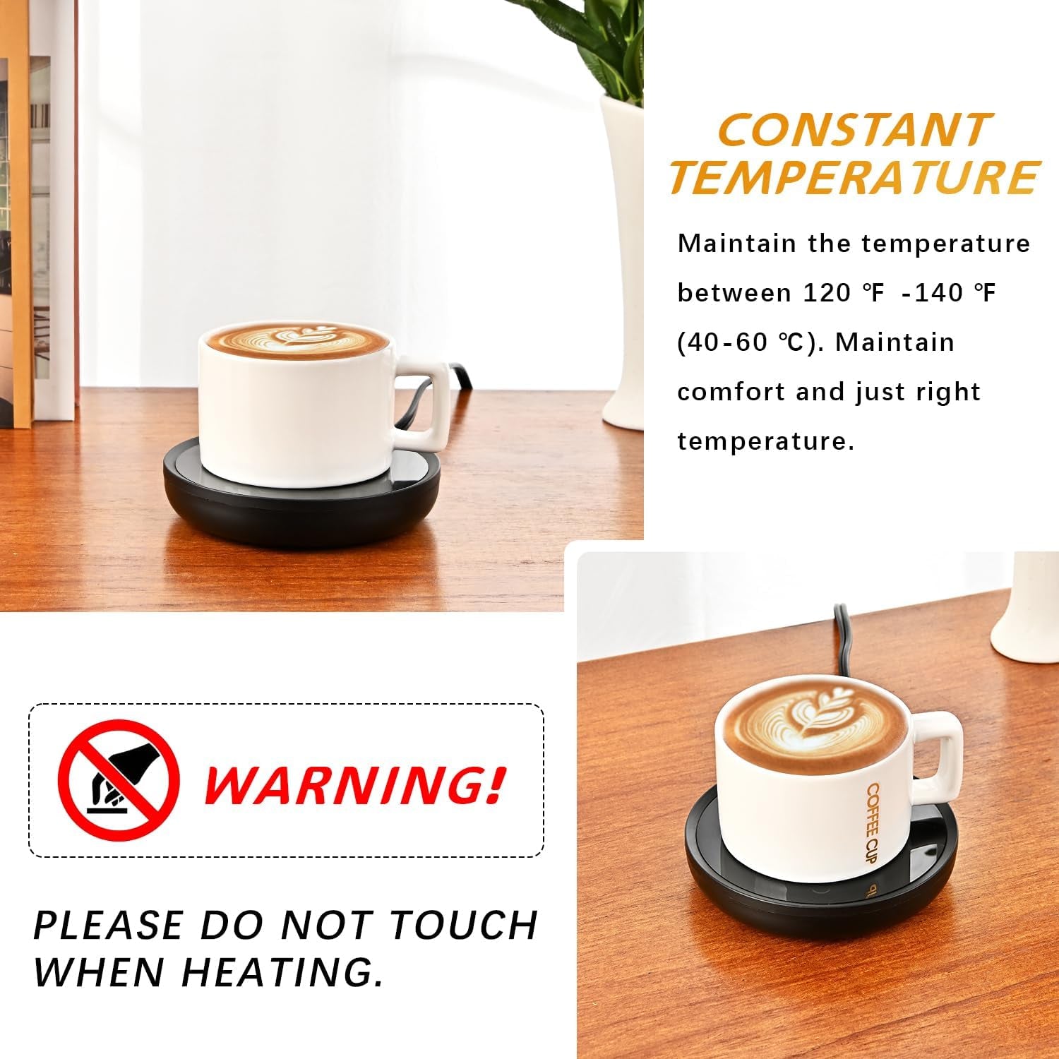 2-Piece Smart Candle Warmer Set for Large Jars and Coffee Mugs with Gravity Switch Auto Shut-On/Off, Ensures Safe Aroma Release and Maintains Beverage Warmth, Ideal Gift Option