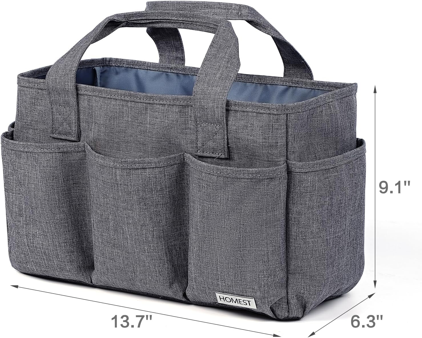 Versatile Gray Craft Organizer Tote Bag with Multiple Pockets for Scrapbooking and Craft Supplies