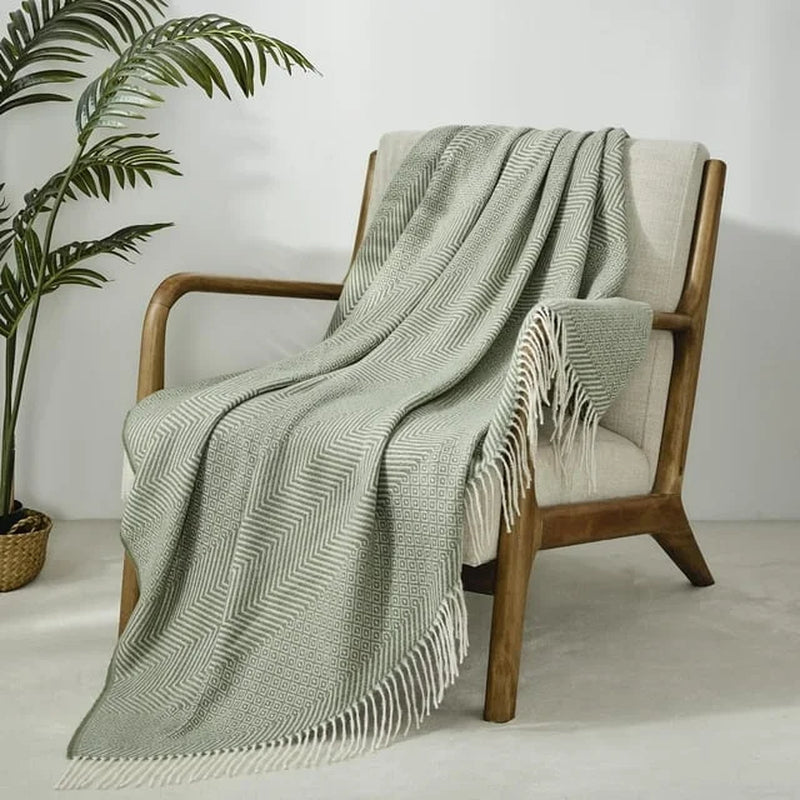Wave Throw Blanket for Couch Sofa Chair Bed Home Decoration, Super Soft Warm for All Season, 50''X60'', Green