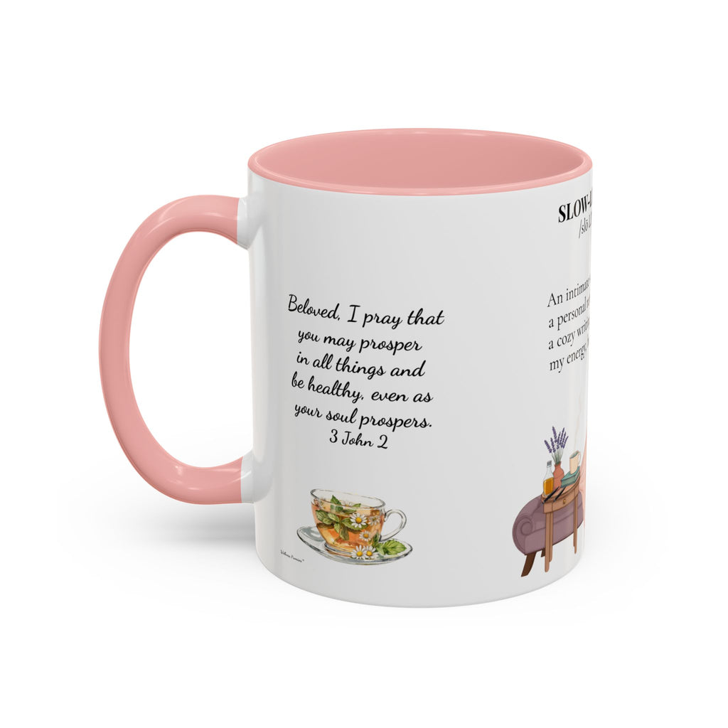 Slow-Living Corner Accent Coffee/Tea Mug — Inspirational Christian Relaxation Herbal (11/15oz)