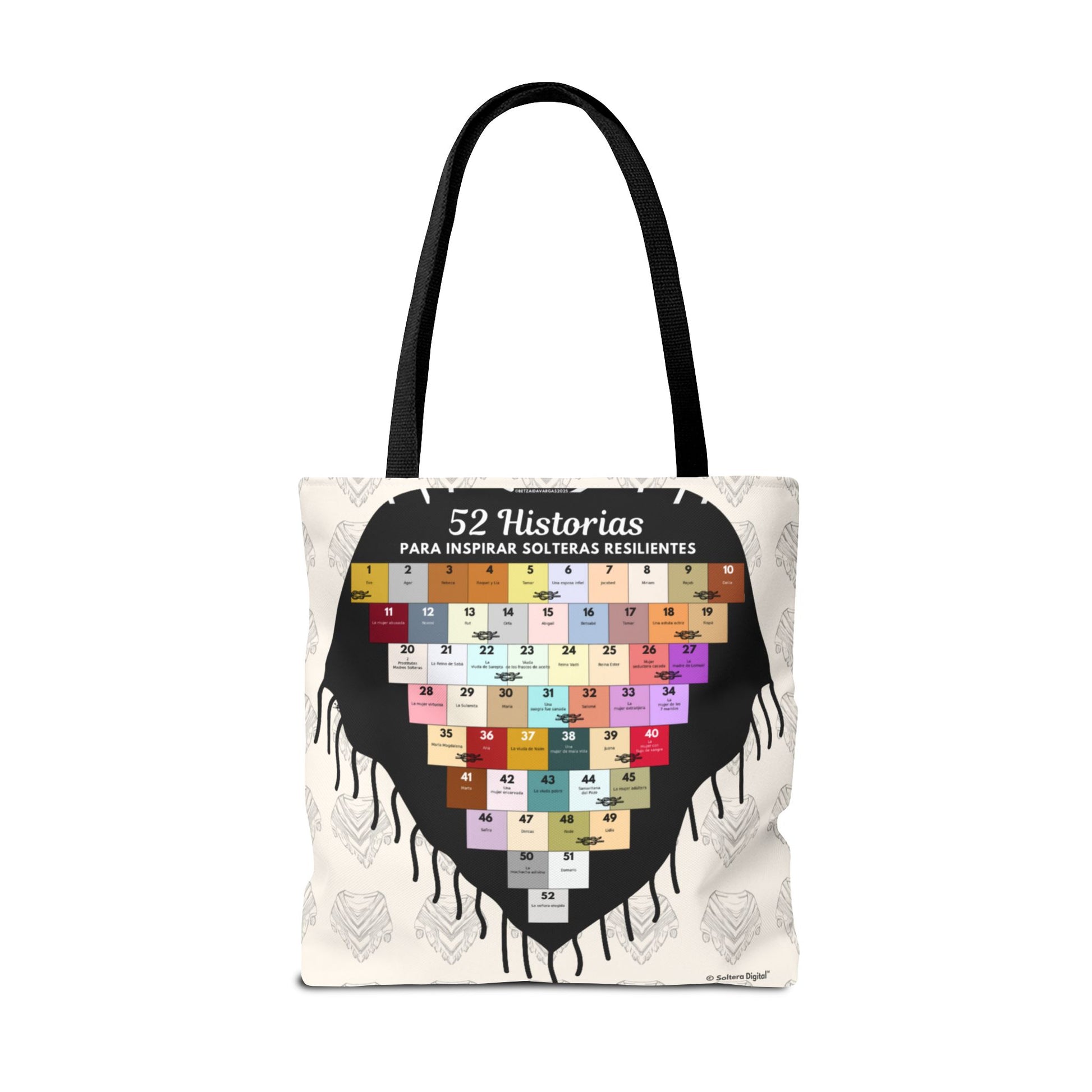 Tote Bag para Estudio Bíblico para Solteras- Bulto para Journaling- 52 Historias para Solteras Resilientes