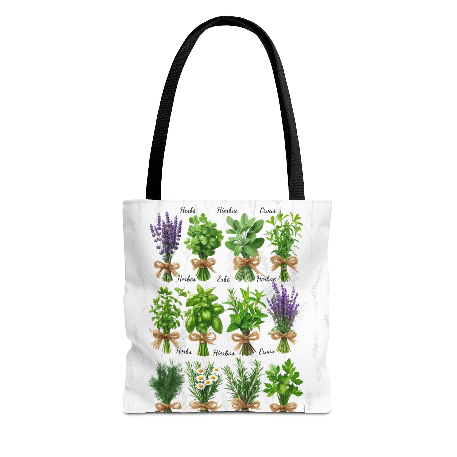 6 Language Herbal Garden Tote Bag | Botanical Shopping Tote | Eco-Friendly Grocery Bag, Plant Lover Gift, Garden Decor, Mothers Day