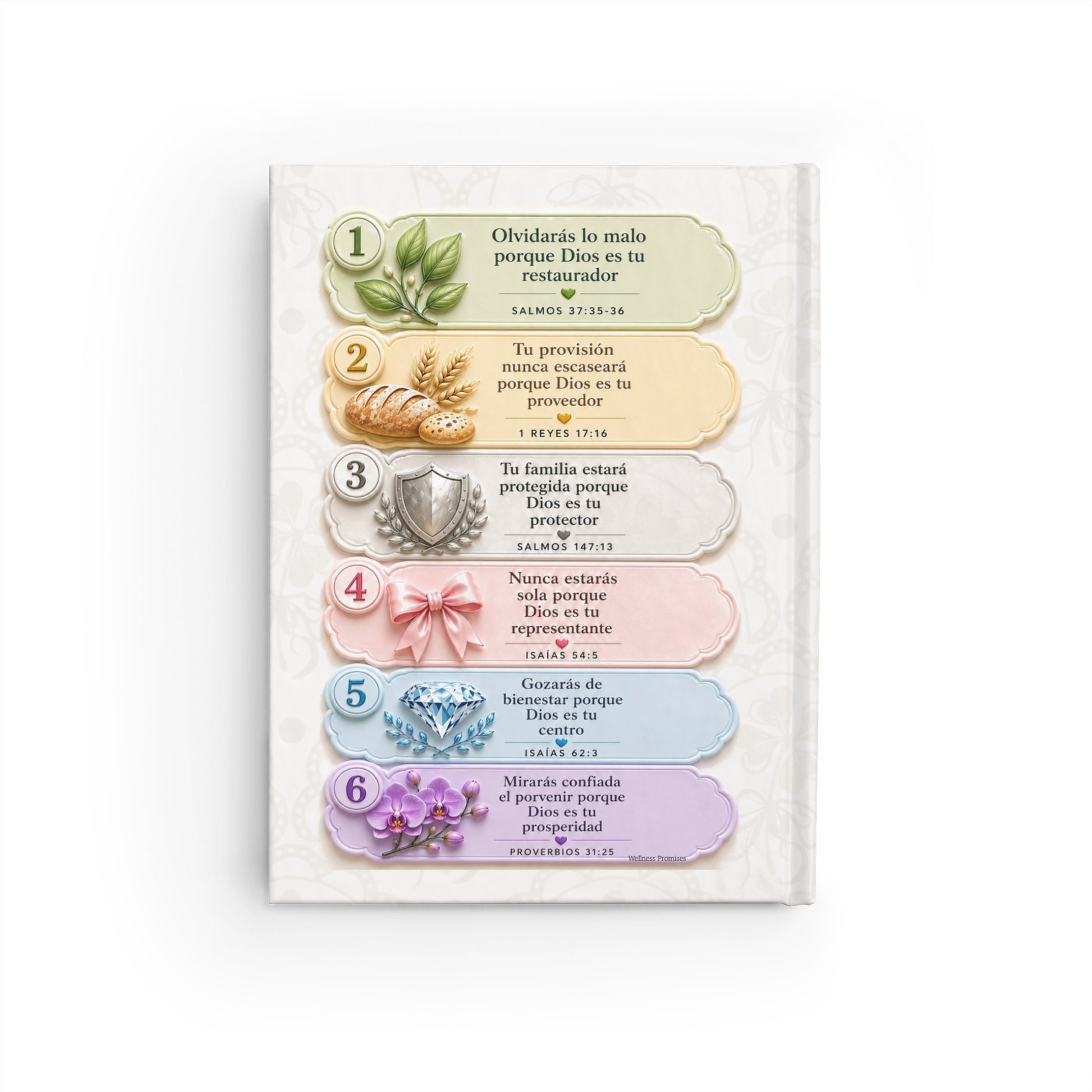Journal — "6 Promesas para Solteras" Spiritual Guided Ruled Notebook