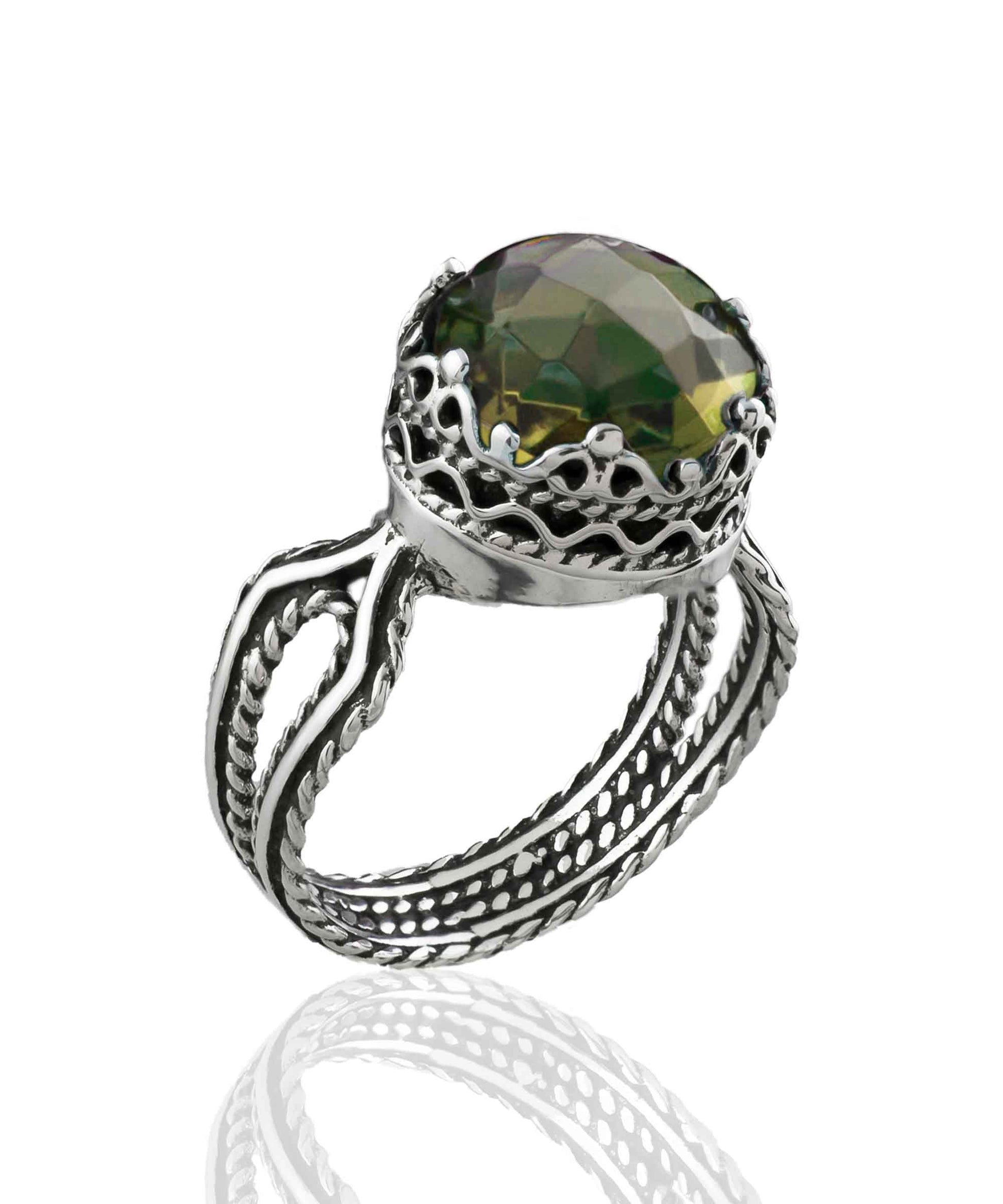 Alexandrite Gemstone Women Sterling Silver Cocktail Ring