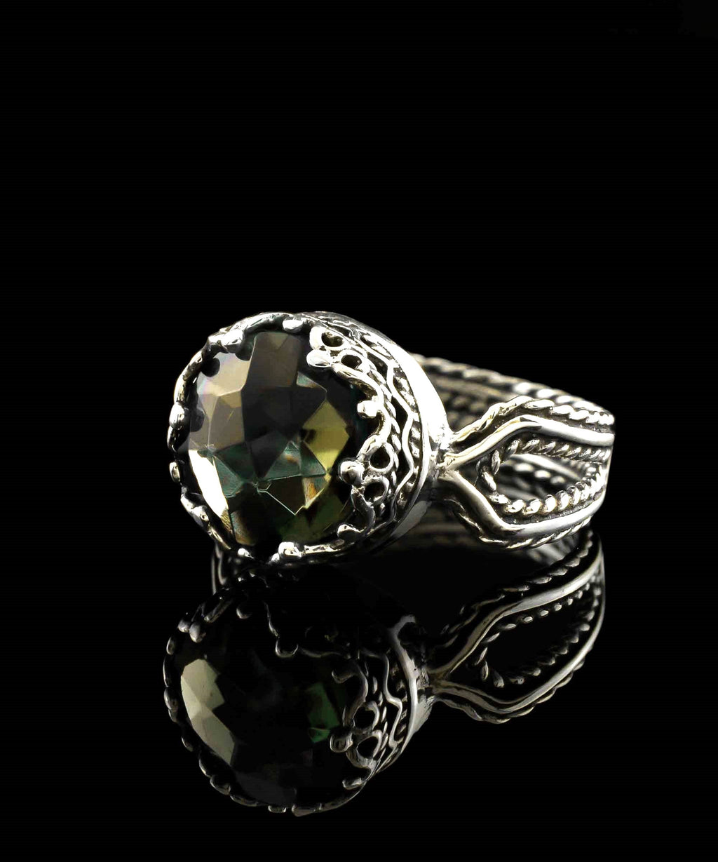 Alexandrite Gemstone Women Sterling Silver Cocktail Ring