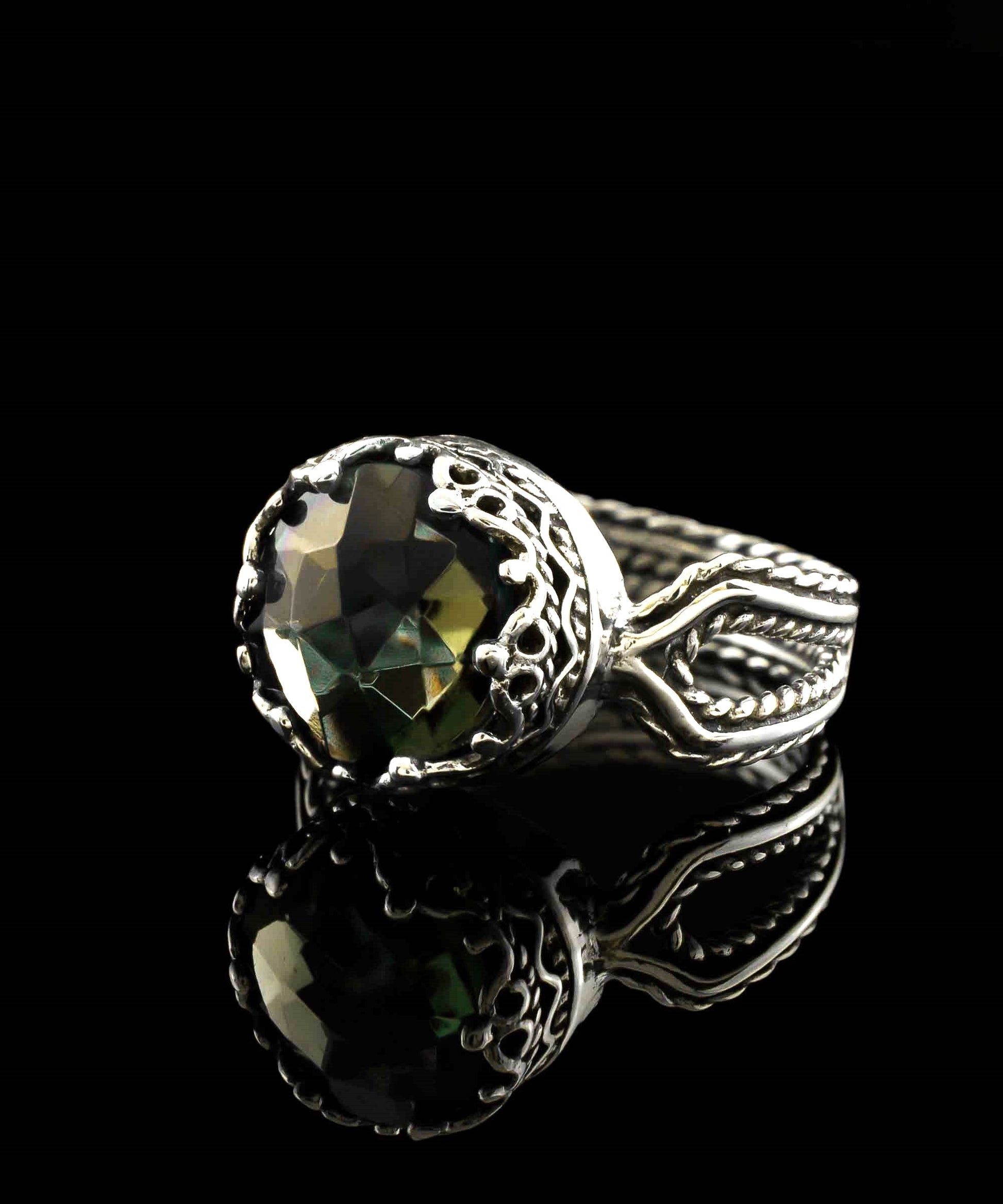 Alexandrite Gemstone Women Sterling Silver Cocktail Ring