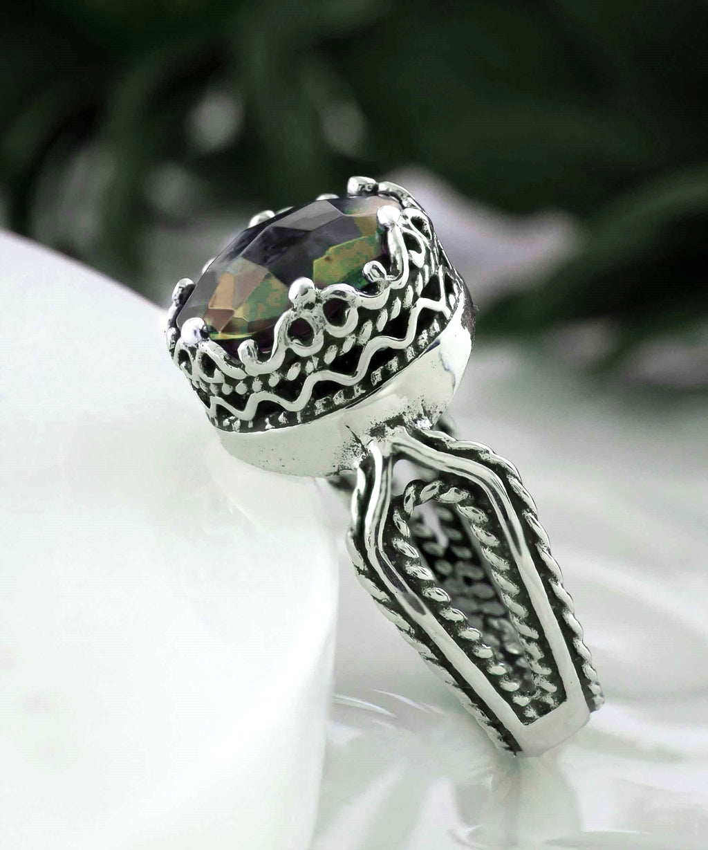 Alexandrite Gemstone Women Sterling Silver Cocktail Ring