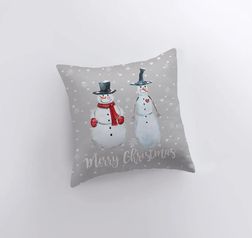 Primitive Snowmen Throw Pillow Cover | Primitive Christmas Decor |