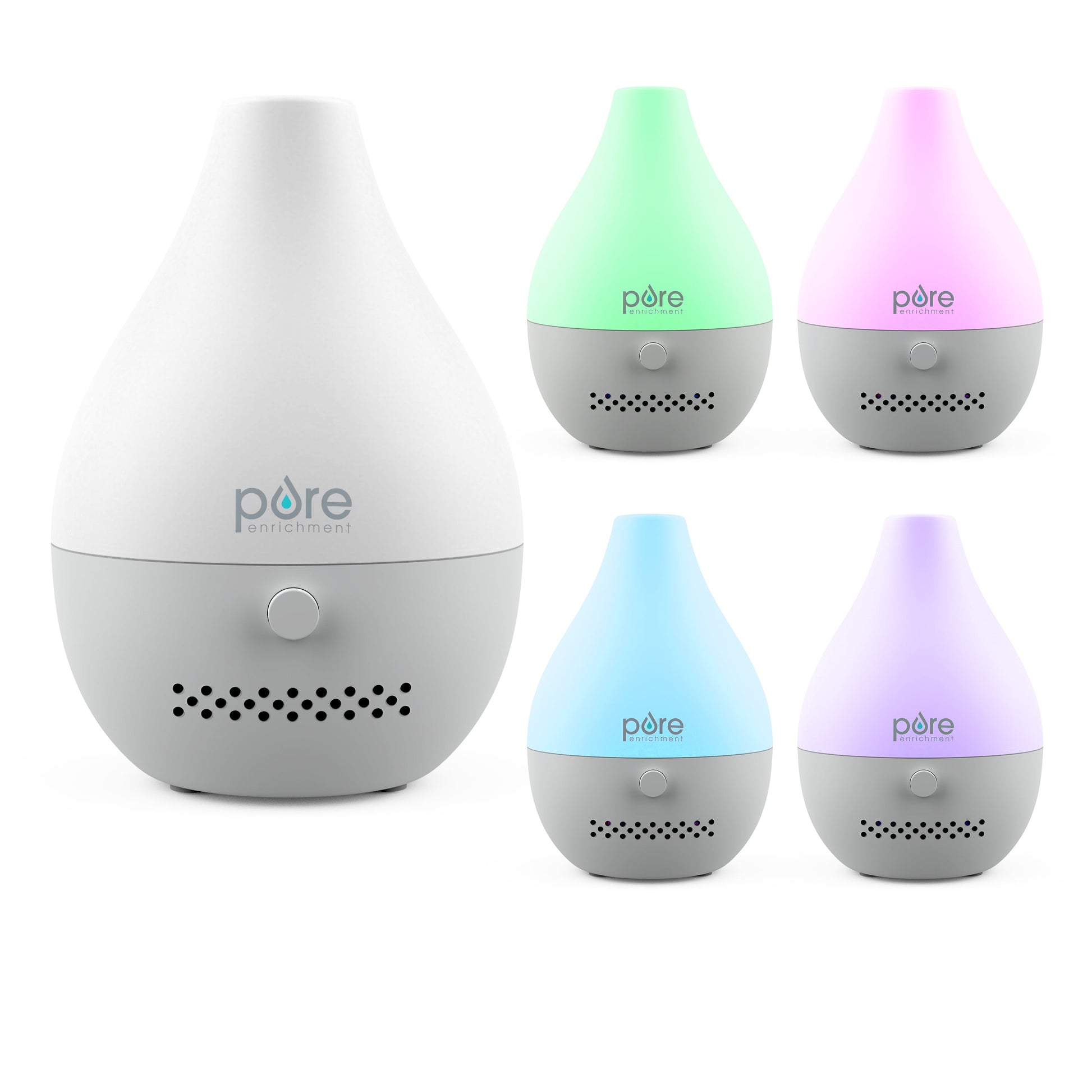 Purespa Drop USB Aroma Diffuser - Waterless Essential Oil Fan Diffuser with 3 Reusable Scent Pads, USB Power Cable, and Color-Changing Mood Light - Ideal for Travel and Small Spaces
