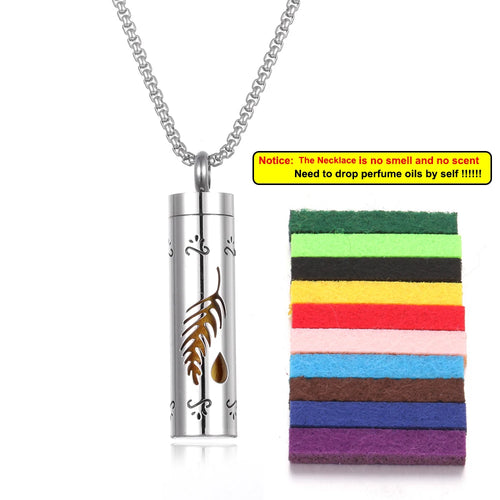 Long Strip Stainless Steel Aromatherapy Necklace Perfume Diffuser