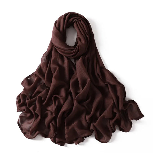 Women Big Size Plain Solid Cotton Rayon Hijab Scarf Lady High Quality