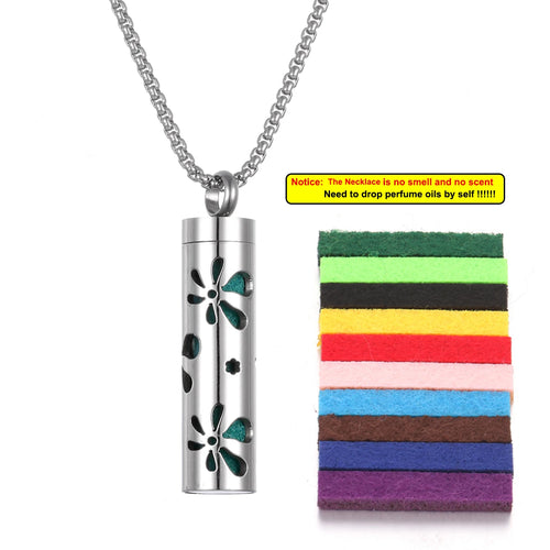 Long Strip Stainless Steel Aromatherapy Necklace Perfume Diffuser