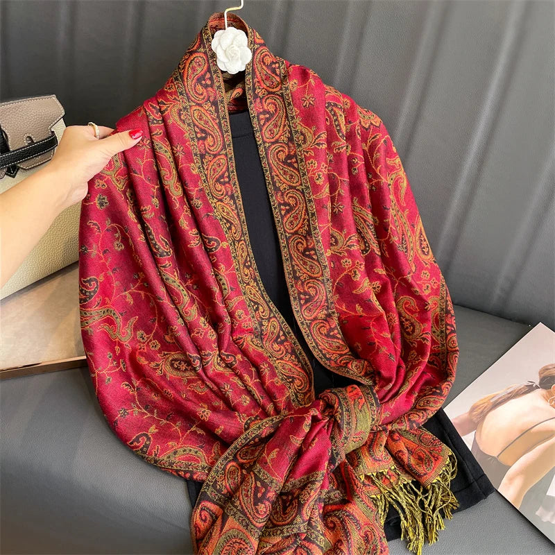 Luxury Brand Autumn Cashmere Pashmina Shawl Lady Wrap Warm Winter