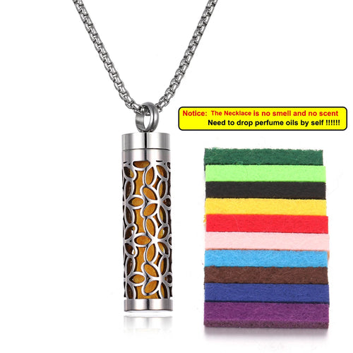 Long Strip Stainless Steel Aromatherapy Necklace Perfume Diffuser