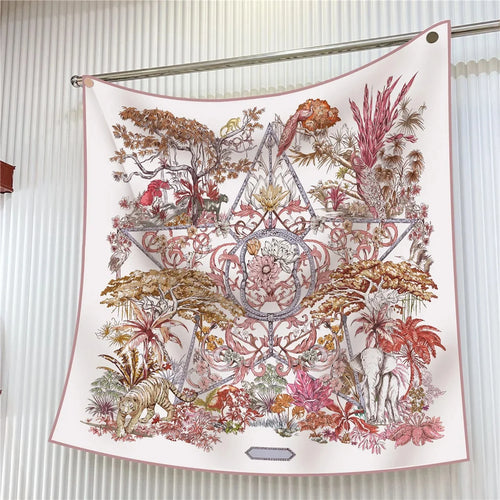 VREOVOR 90Cm French Birds Jungle Flowers High Quality Twill Travel