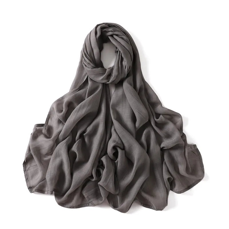 Women Big Size Plain Solid Cotton Rayon Hijab Scarf Lady High Quality