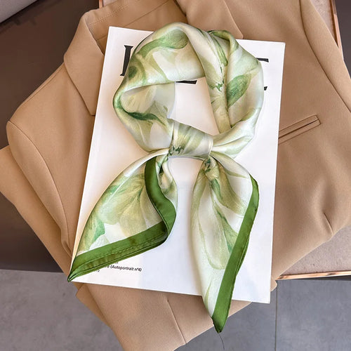 2024 New Fashion 70X70cmPrinted Women's Scarf Pashmina Silk Scarf