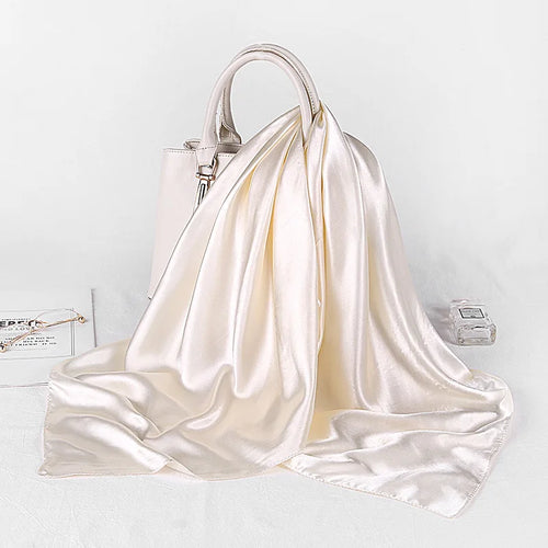 90*90cm Silk Scarves Women Square Satin Hijab Scarf Plain Handkerchief