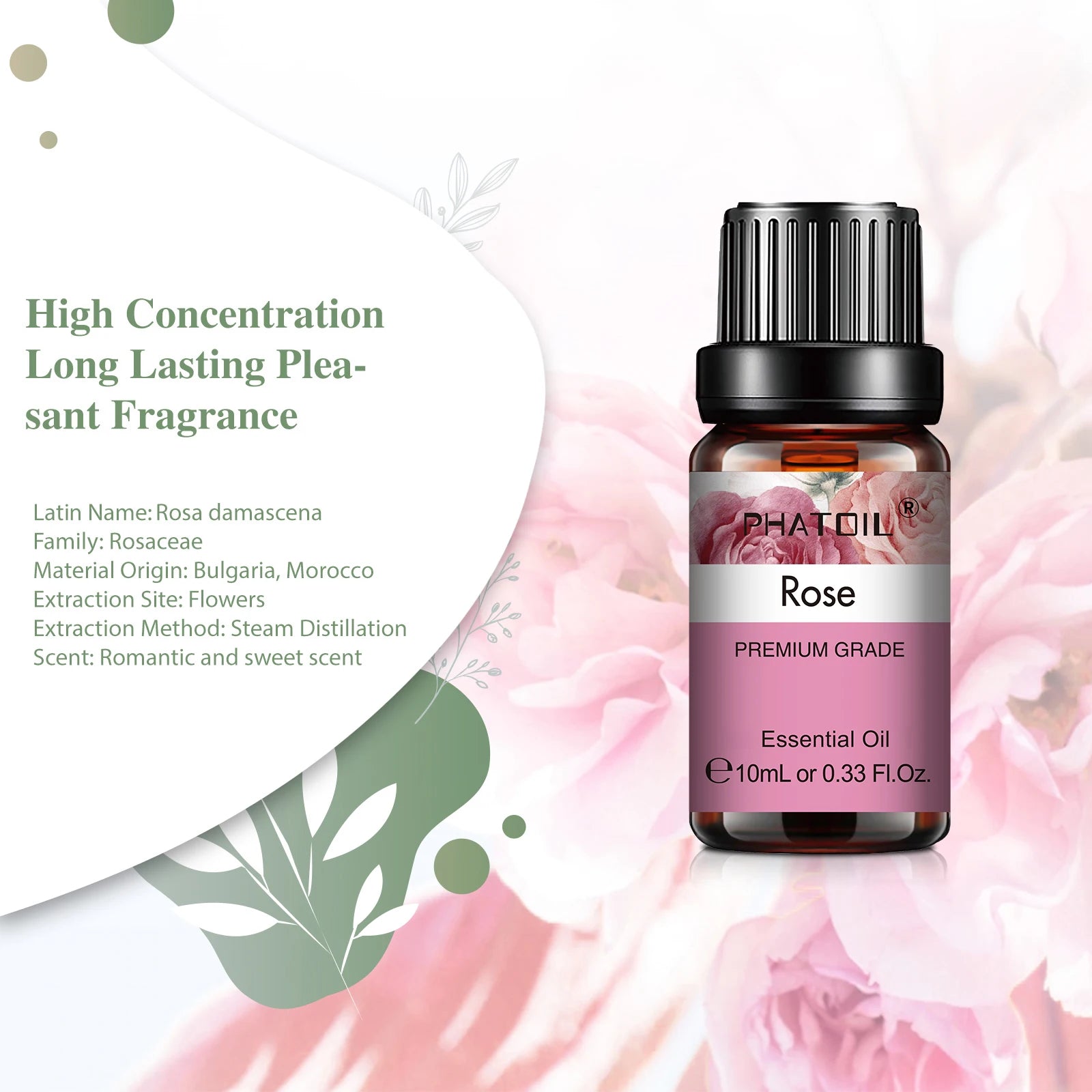 PHATOIL Natural Plant Essential Oil 10ml Eucalyptus Rose Lemon