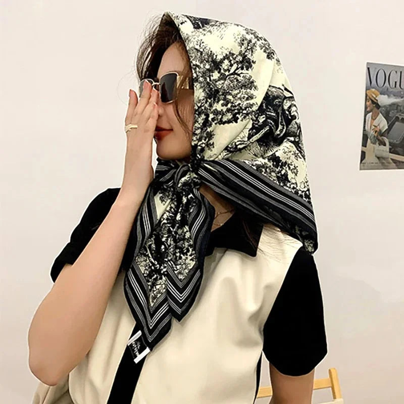 Spring Scarf Women's Luxury Design Scarf Silk Smooth Scarf Soft Muslim