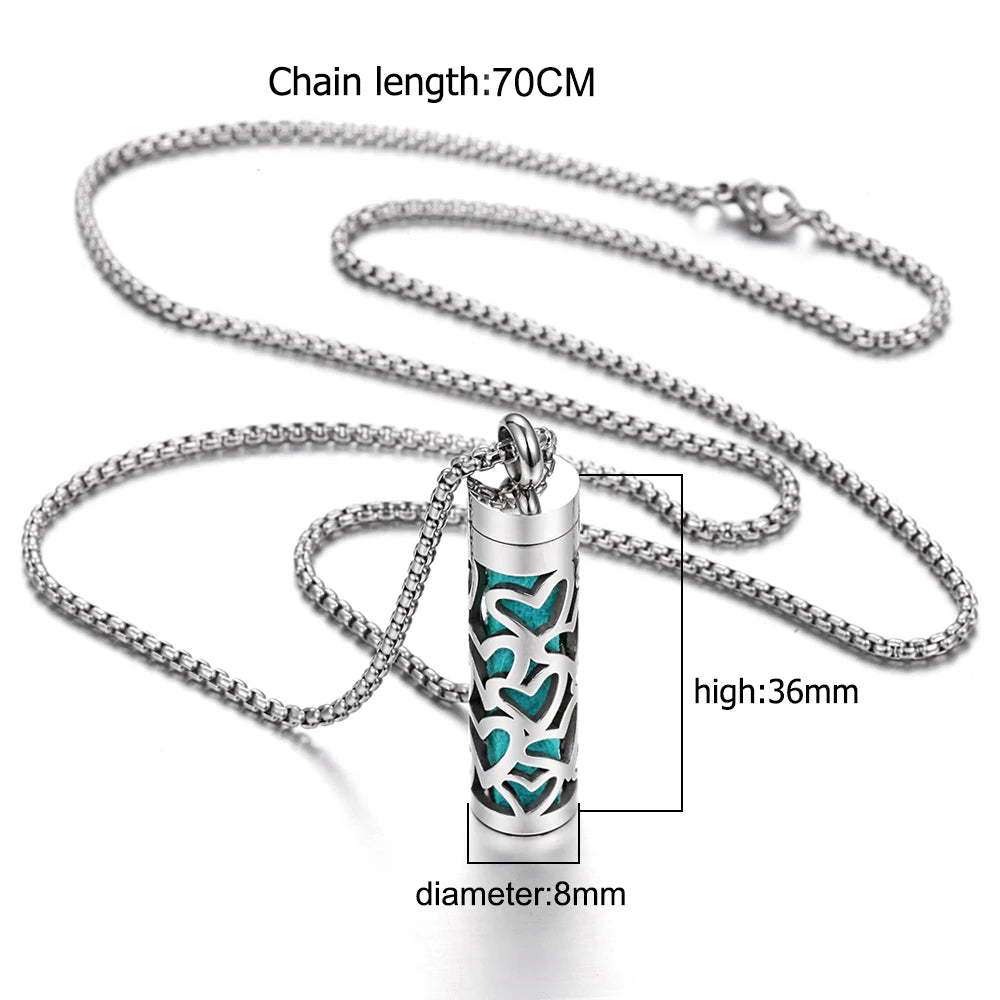 Long Strip Stainless Steel Aromatherapy Necklace Perfume Diffuser
