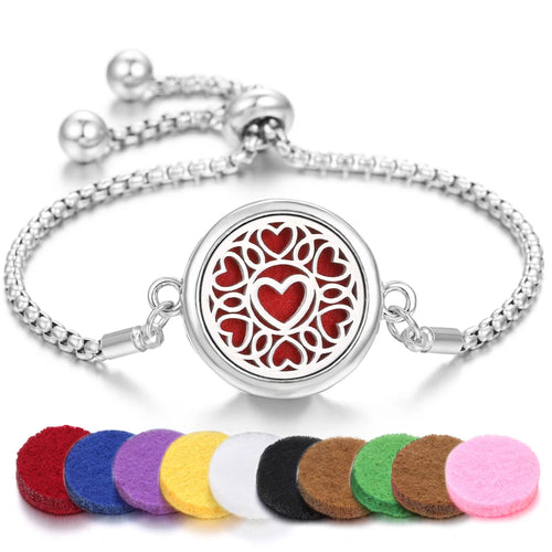 Tree of Life Aromatherapy Bracelet Open Lockets Bangle Essential Oil