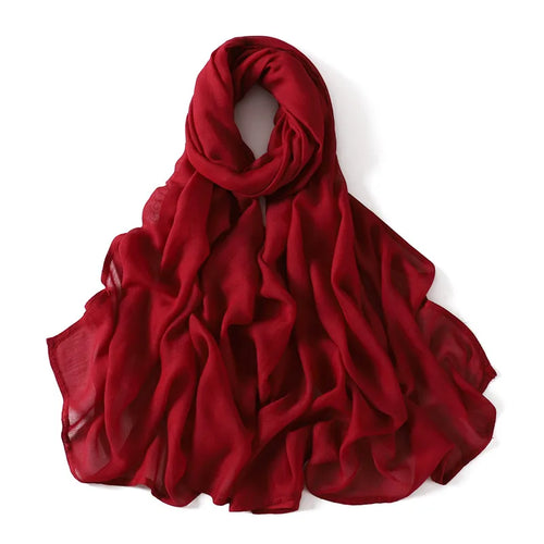 Women Big Size Plain Solid Cotton Rayon Hijab Scarf Lady High Quality