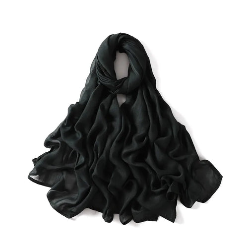 Women Big Size Plain Solid Cotton Rayon Hijab Scarf Lady High Quality