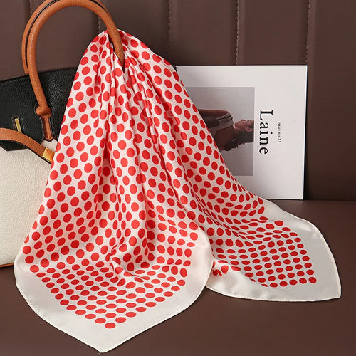 Luxury Print Satin Silk Square Scarf for Women Shawl Hijab Neckerchief