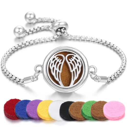 Tree of Life Aromatherapy Bracelet Open Lockets Bangle Essential Oil