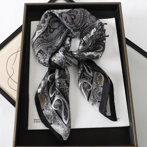 2024 New Fashion 70X70cmPrinted Women's Scarf Pashmina Silk Scarf