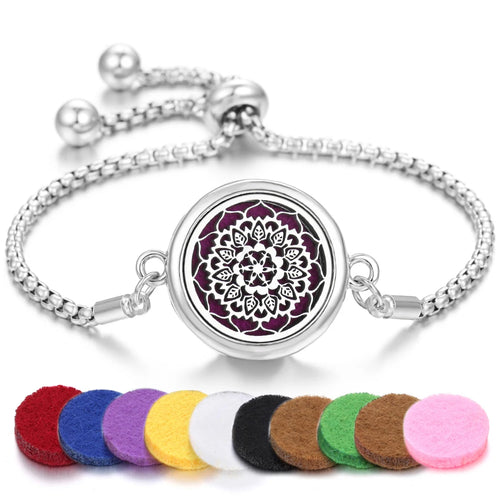 Tree of Life Aromatherapy Bracelet Open Lockets Bangle Essential Oil