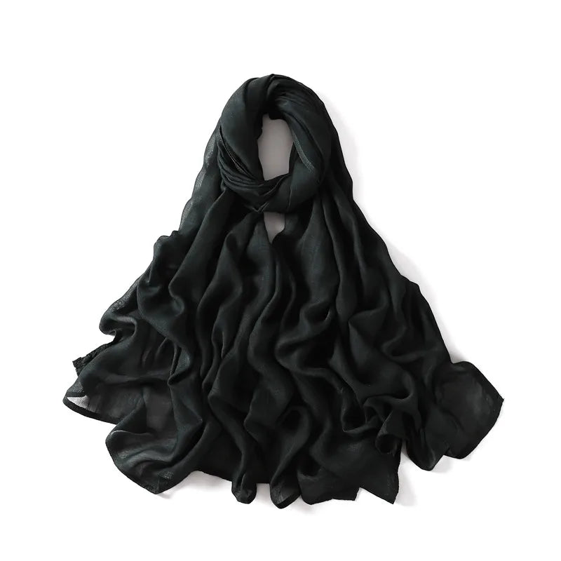 Women Big Size Plain Solid Cotton Rayon Hijab Scarf Lady High Quality