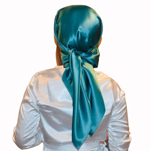 90*90cm Silk Scarves Women Square Satin Hijab Scarf Plain Handkerchief