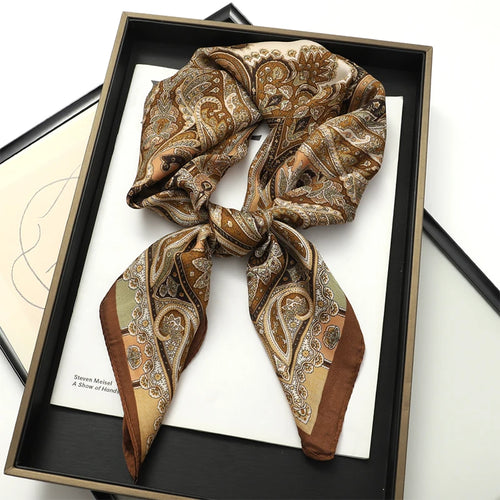 2024 New Fashion 70X70cmPrinted Women's Scarf Pashmina Silk Scarf
