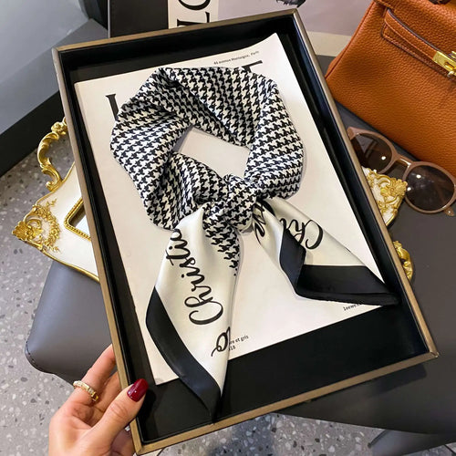 Fashion Luxury Brand 70cm Silk Square Scarf Women Satin Neck Tie