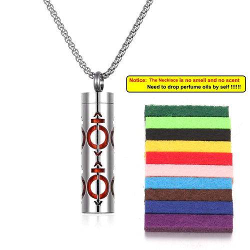 Long Strip Stainless Steel Aromatherapy Necklace Perfume Diffuser