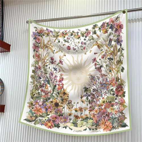 VREOVOR 90Cm French Birds Jungle Flowers High Quality Twill Travel
