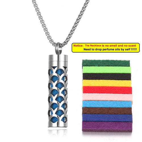 Long Strip Stainless Steel Aromatherapy Necklace Perfume Diffuser