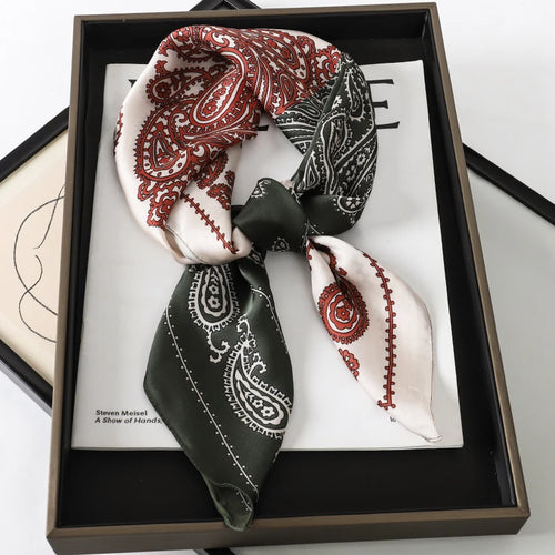 2024 New Fashion 70X70cmPrinted Women's Scarf Pashmina Silk Scarf