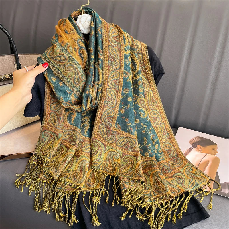 Luxury Brand Autumn Cashmere Pashmina Shawl Lady Wrap Warm Winter