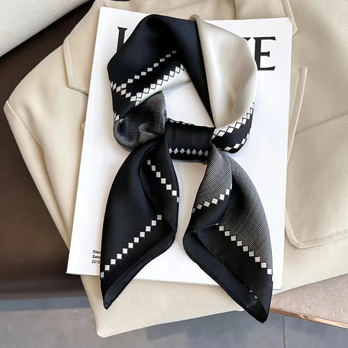 Fashion Luxury Brand 70cm Silk Square Scarf Women Satin Neck Tie