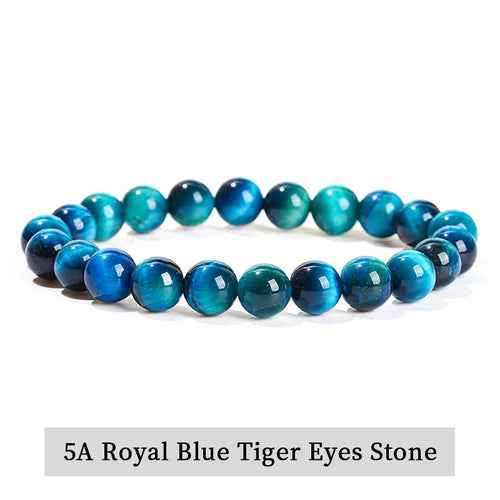 JD Natural Stone Beads Bracelet Amethyst Tiger Eye Crystal Quartz